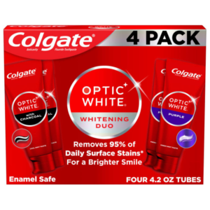 Colgate Optic White Whitening Duo Whitening Toothpaste, 4.2 fl. oz., 4pk.